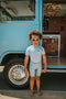 Kids Short Wetsuit in Sage Striped